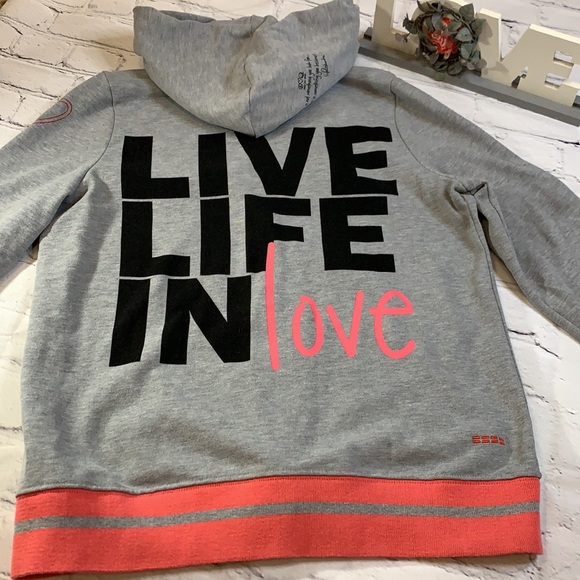 *SOLD* Peace Love World Hooded Jacket - Picture 9 of 13